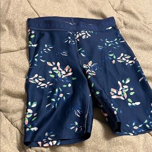 Under Armour Navy Floral Athletic Compression Shorts